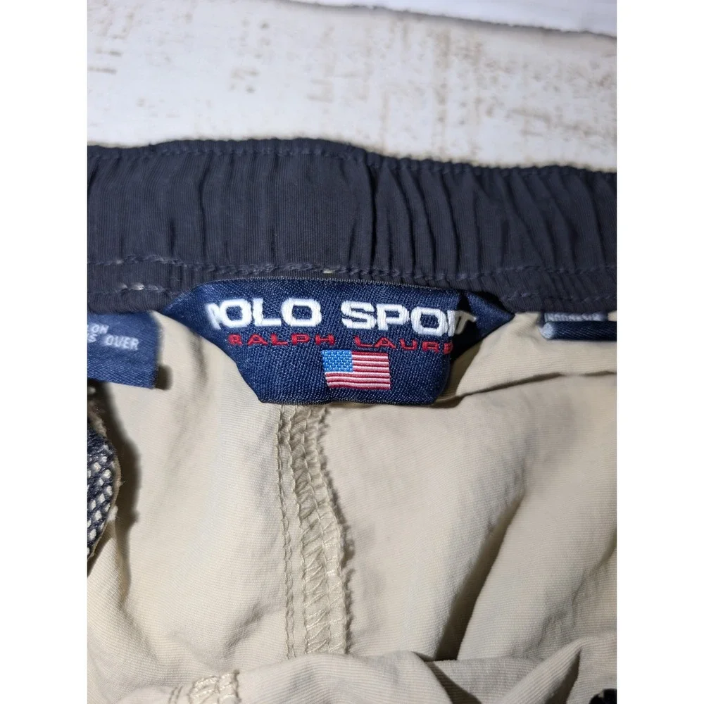 Vintage 90s Mens Ralph Lauren Polo Sport Khaki Cargo Hiking Shorts Size Large XL